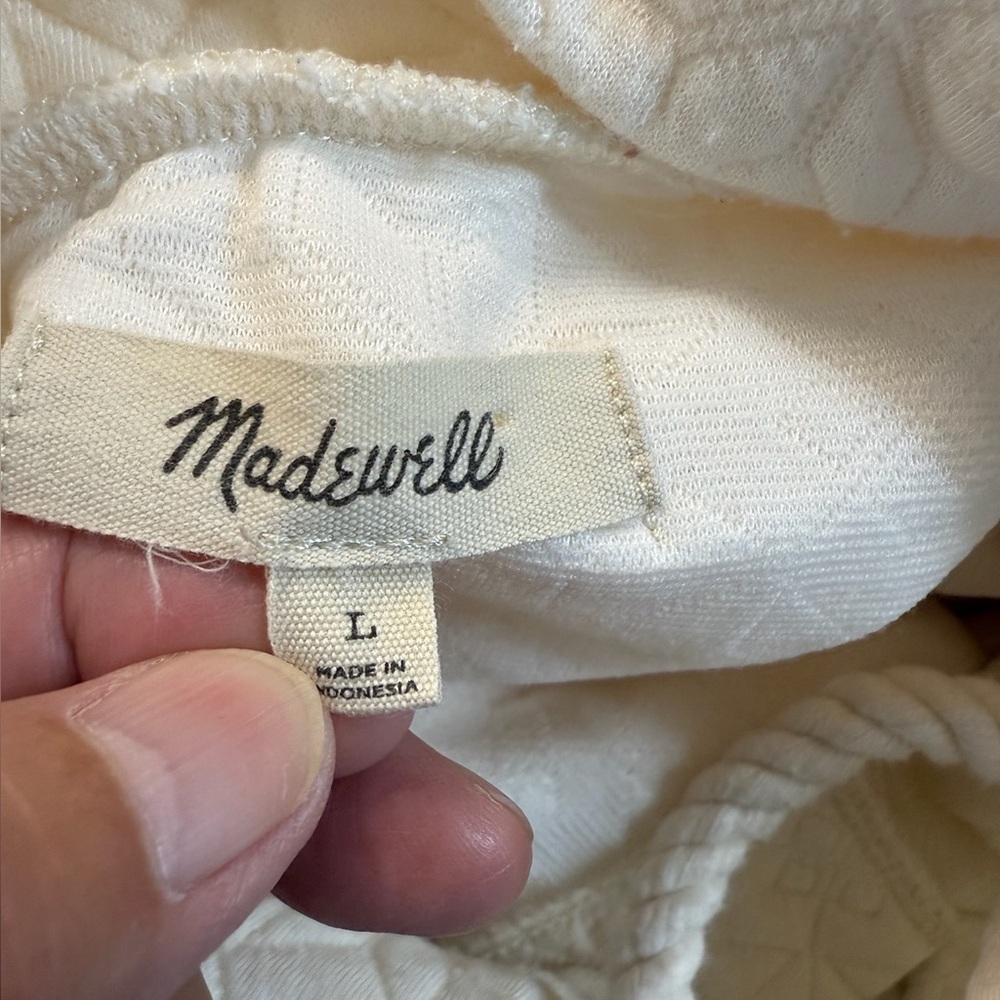 Madewell Women’s Size Large Poinsettia Quilted Knit Lace Up Sweatshirt - Picture 8 of 9